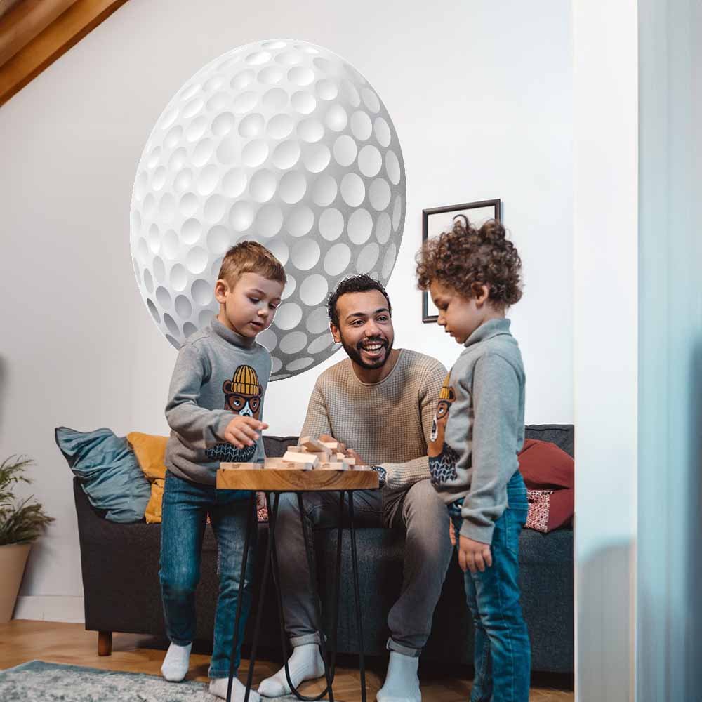 36 inch Golf Ball Wall Decal Installed in Family Room