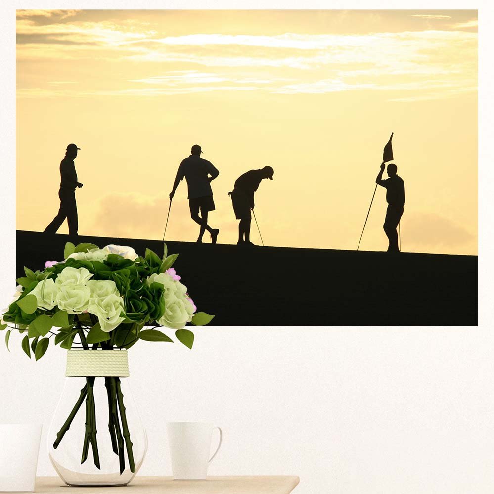 24x36 inch Golf Silhouettes Decal Installed Above Flowers