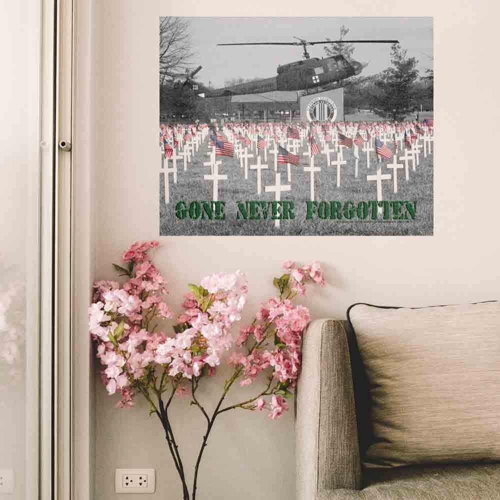 36 inch Gone But Not Forgotten Poster Displayed Above Chair