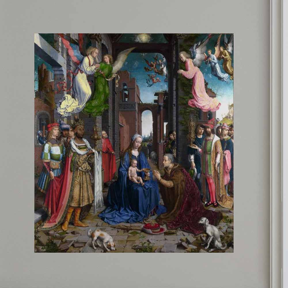32.5x36 inch Adoration of the Kings Poster Displayed on Wall