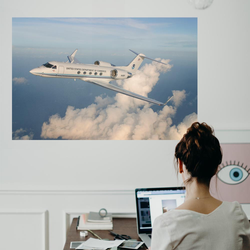 36 inch Gulfstream 2 Wall Decal Installed in Office