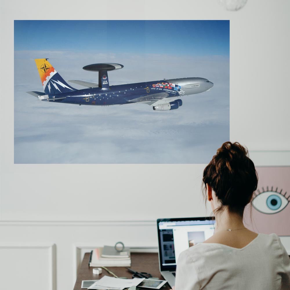 36 inch Radar Plane Wall Decal Installed in Office