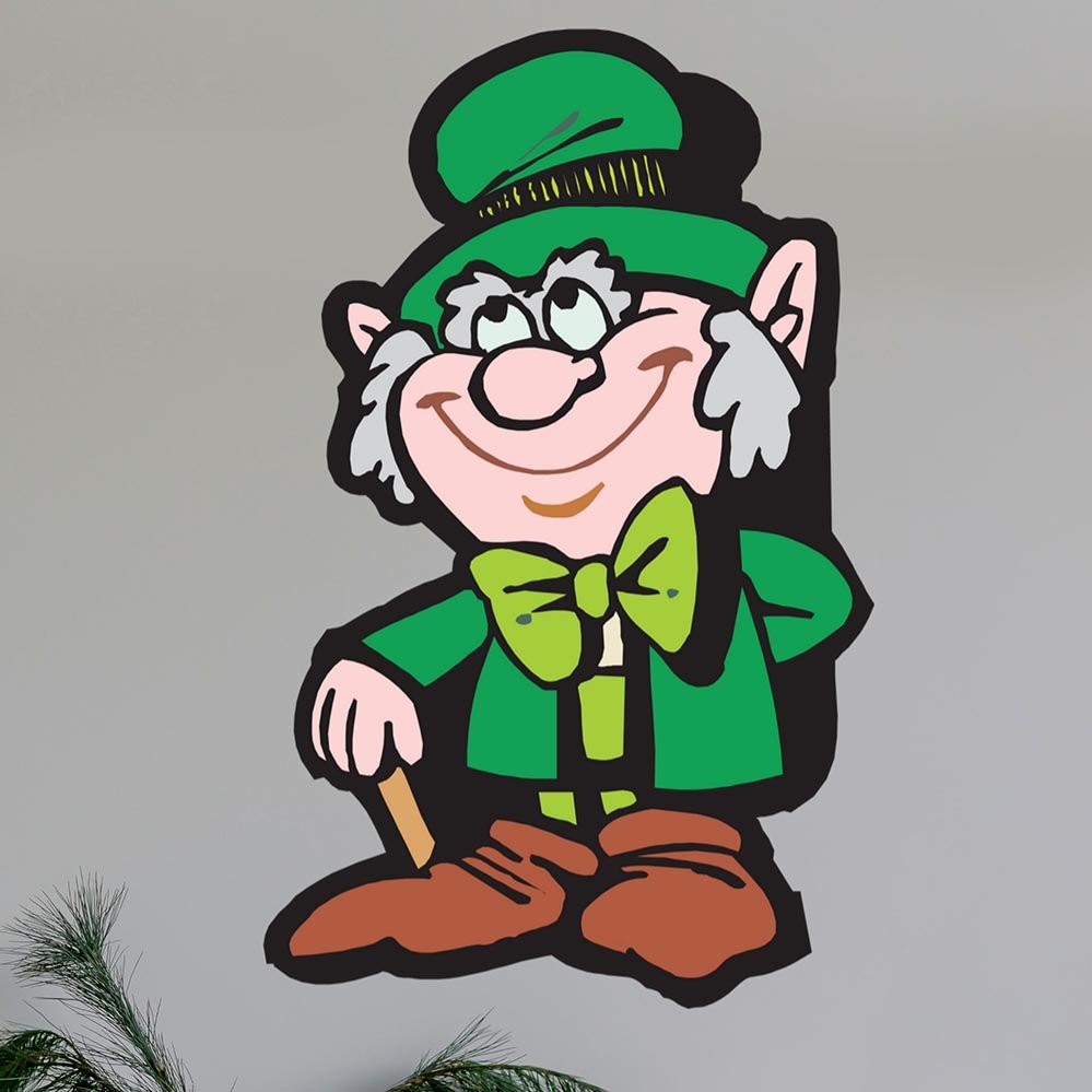 21x36 inch Leprechaun Decal Installed on Wall