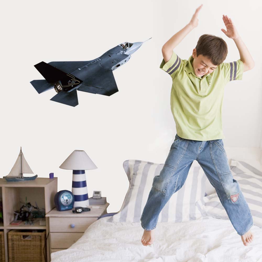 36 inch Lockheed Martin XC-35 Die-Cut Decal Installed in Boys Room