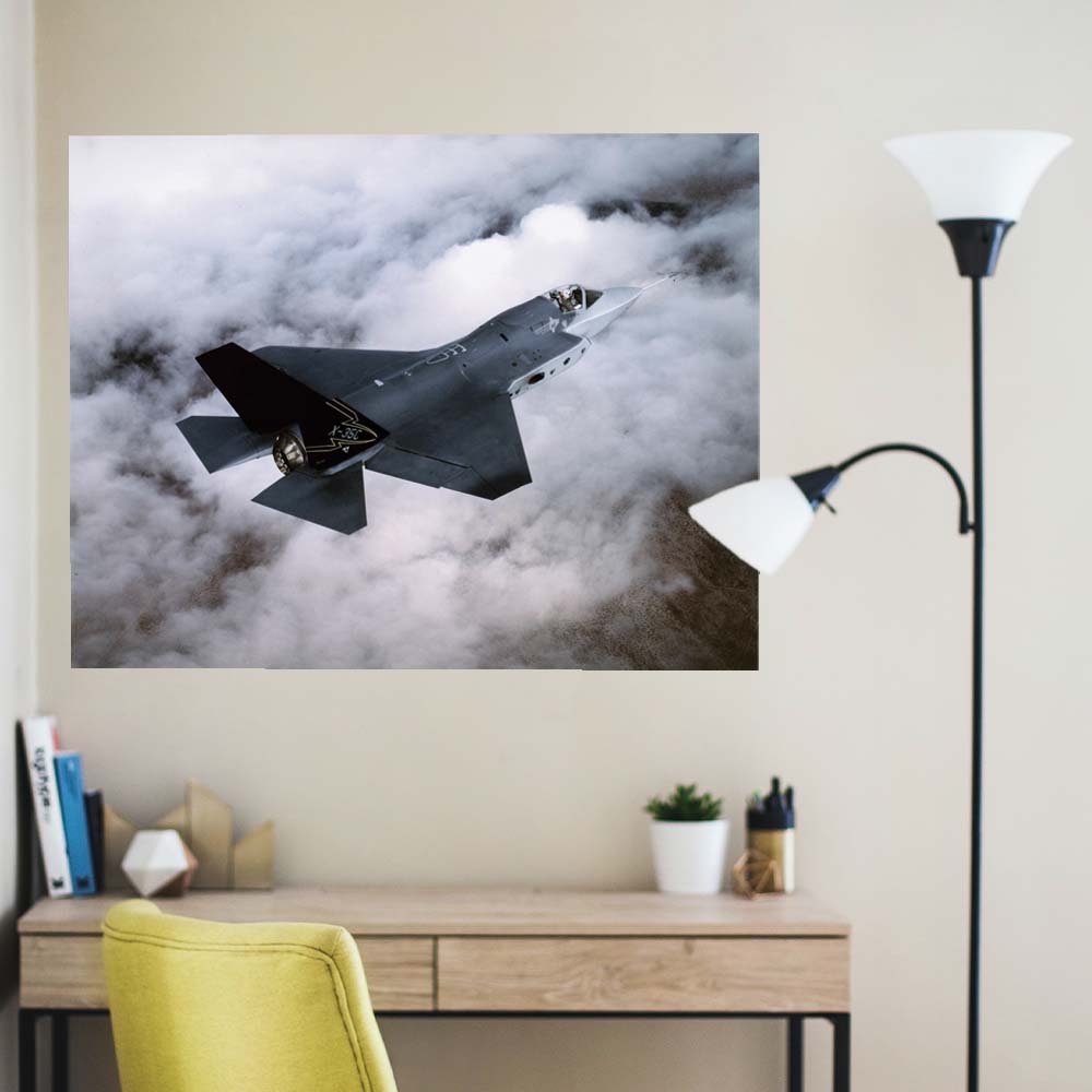 36 inch Lockheed Martin XC-35 Wall Decal Installed Above Desk