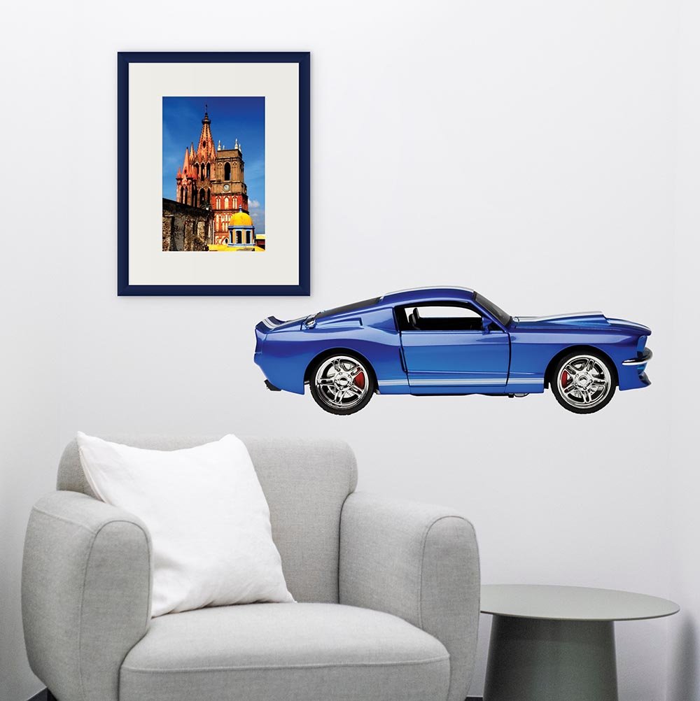12x36 inch Mustang Fastback II Decal Installed Above Chair