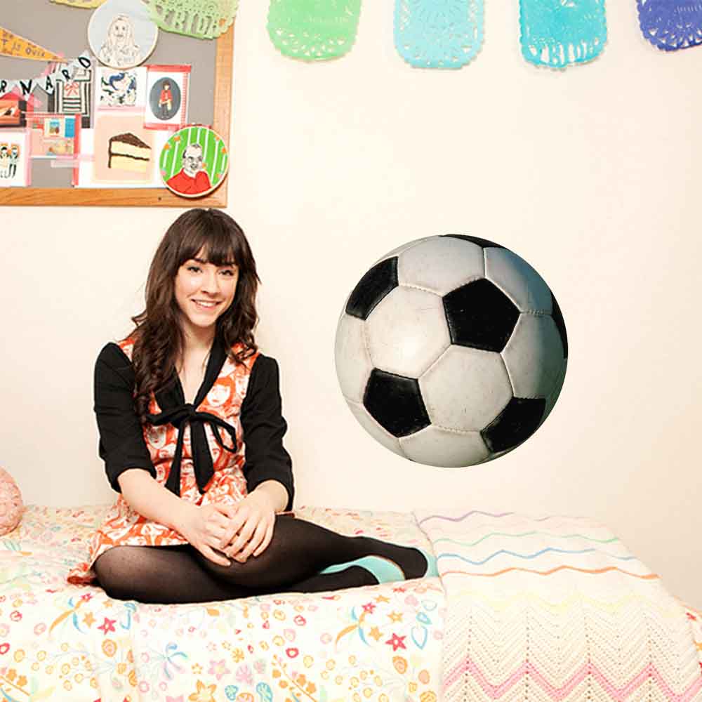 36 inch Soccer Ball II Wall Decal Installed in Teen Girls Room