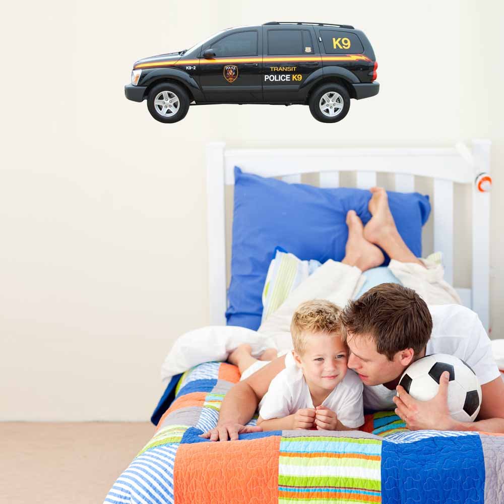 15x36 inch Police K( SUV Decal Installed in Boys Room
