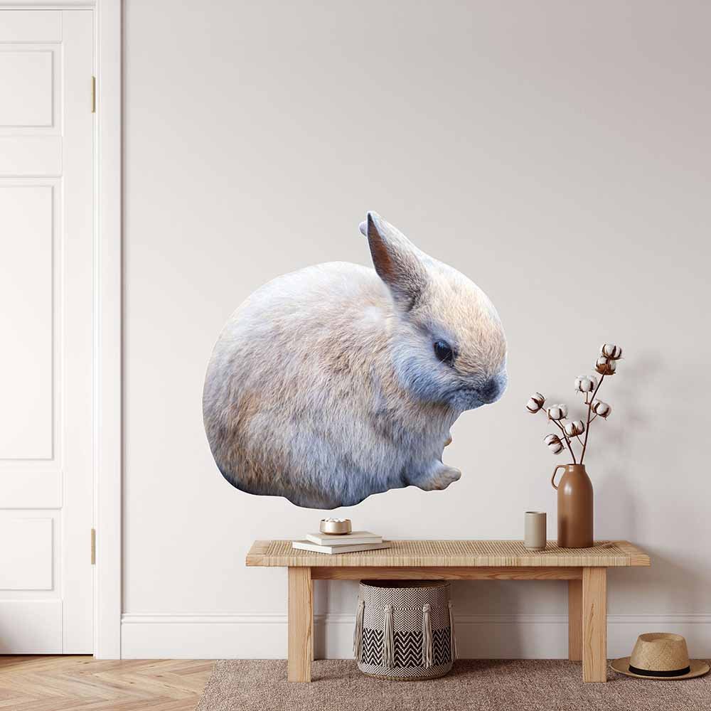 36 inch Baby Bunny Die-Cut Decal Installed Above Bench