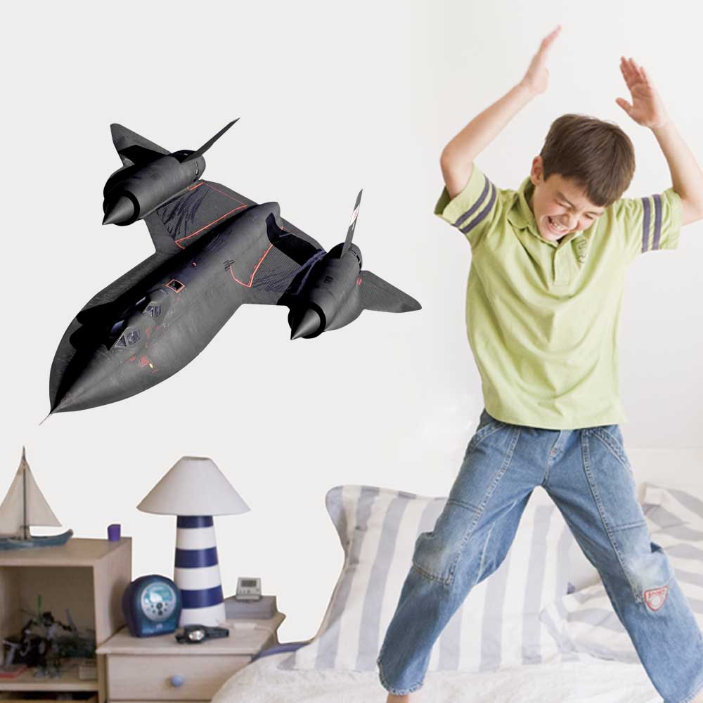 36 inch SR-71 Blackbird Wall Decal Installed in Boys Room