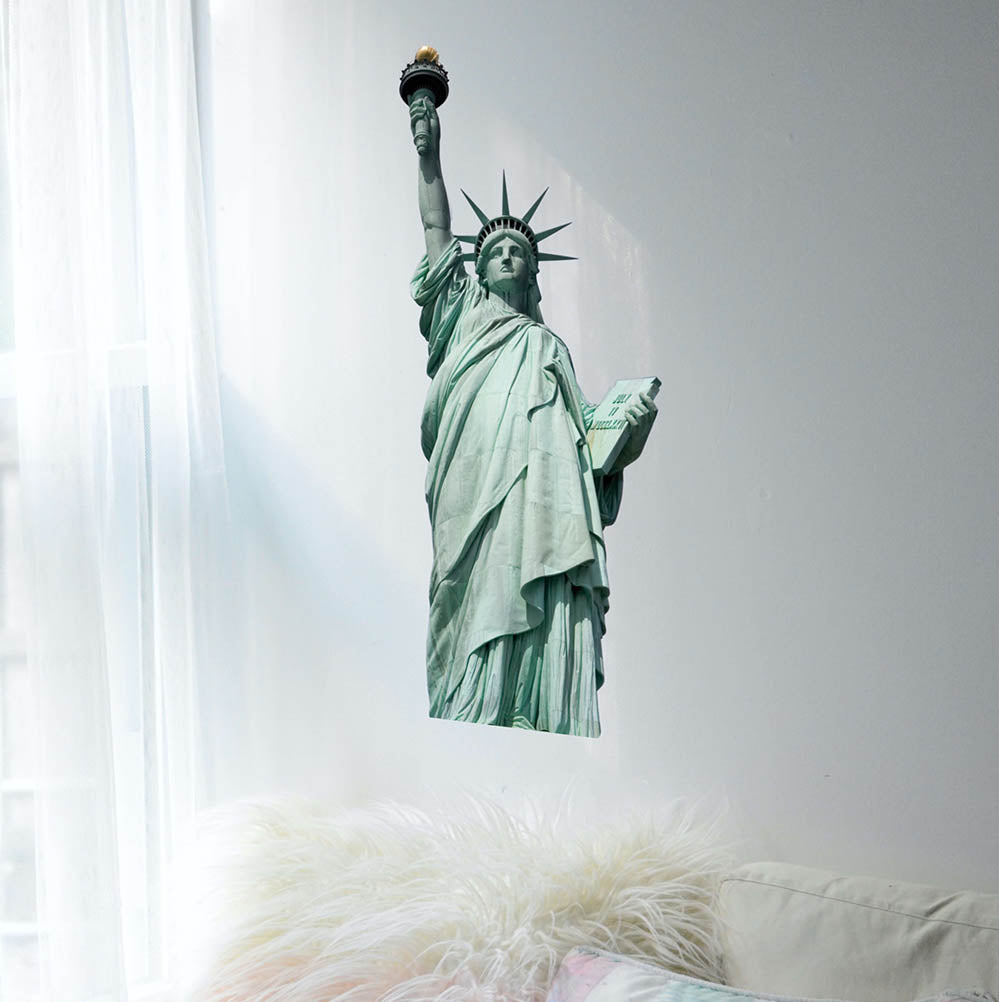 15x36 inch Statue of Liberty Decal Installed on Wall