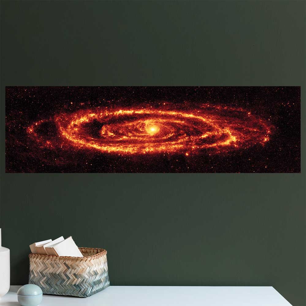 10.5x36 inch Andromeda Galaxy Panoramic Decal Installed Above Counter
