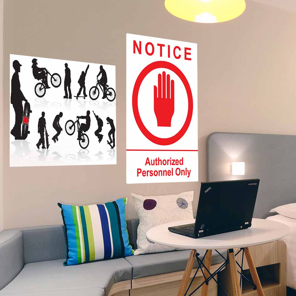 36 inch Authorized Personnel Sign Decal Installed in Teens Room