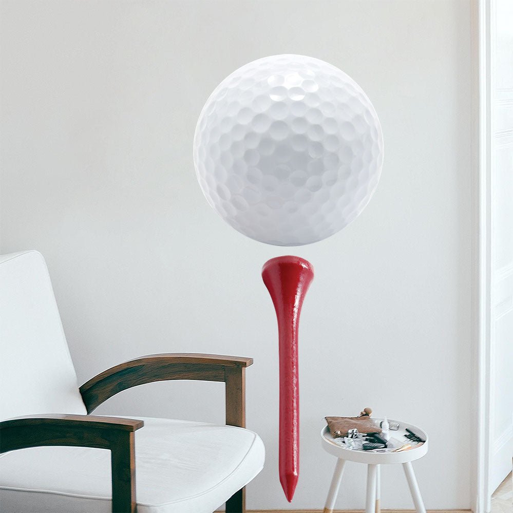 36 inch Ball & Tee Wall Decal Installed by Chair