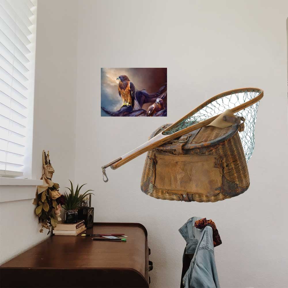 23x36 inch Fishing Basket & Net Decal Installed Near Desk