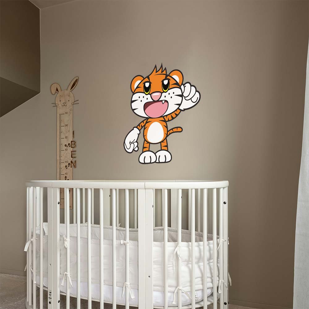 32x36 inch Cartoon Tiger Wall Decal Installed in Nursery