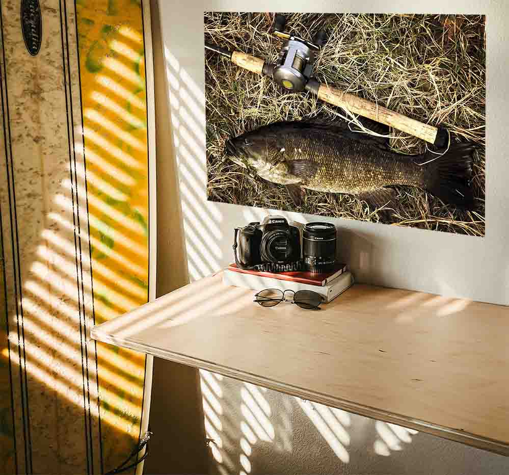 24x36 inch Catch of the Day Decal Installed Above Shelf