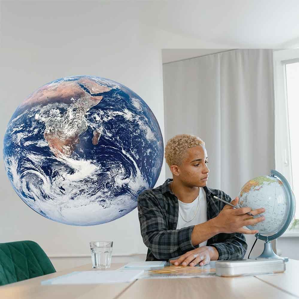 36x36 inch Earth Wall Decal Installed in Teens Room