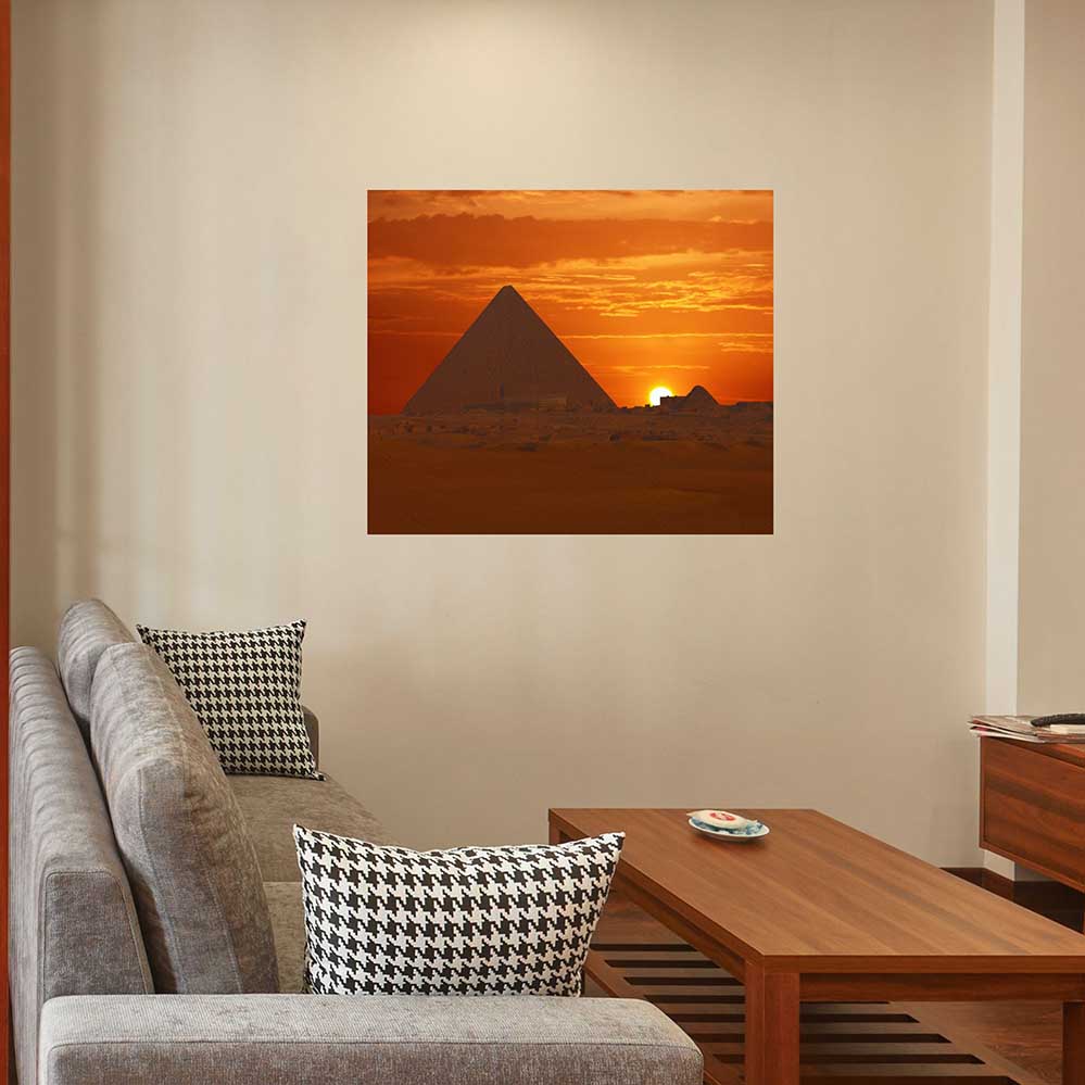 30.5x36 inch Egyptian Pyramids Poster Installed in Living Room