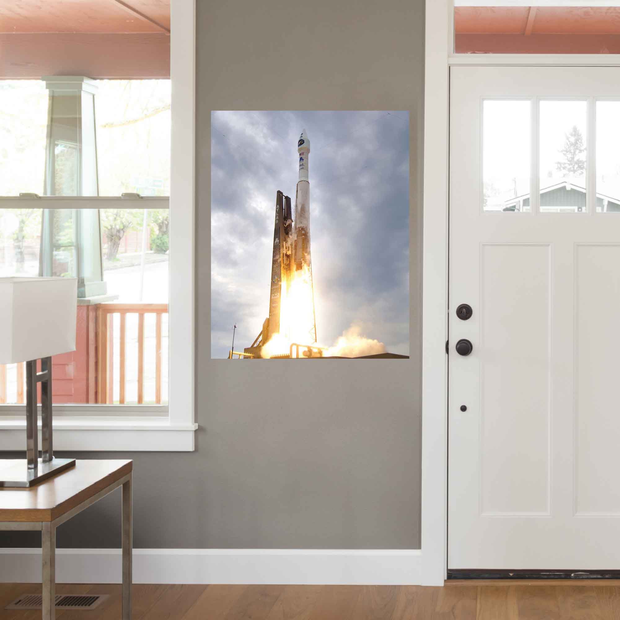 29x36 Atlas Rocket Launch Decal Installed by Front Door