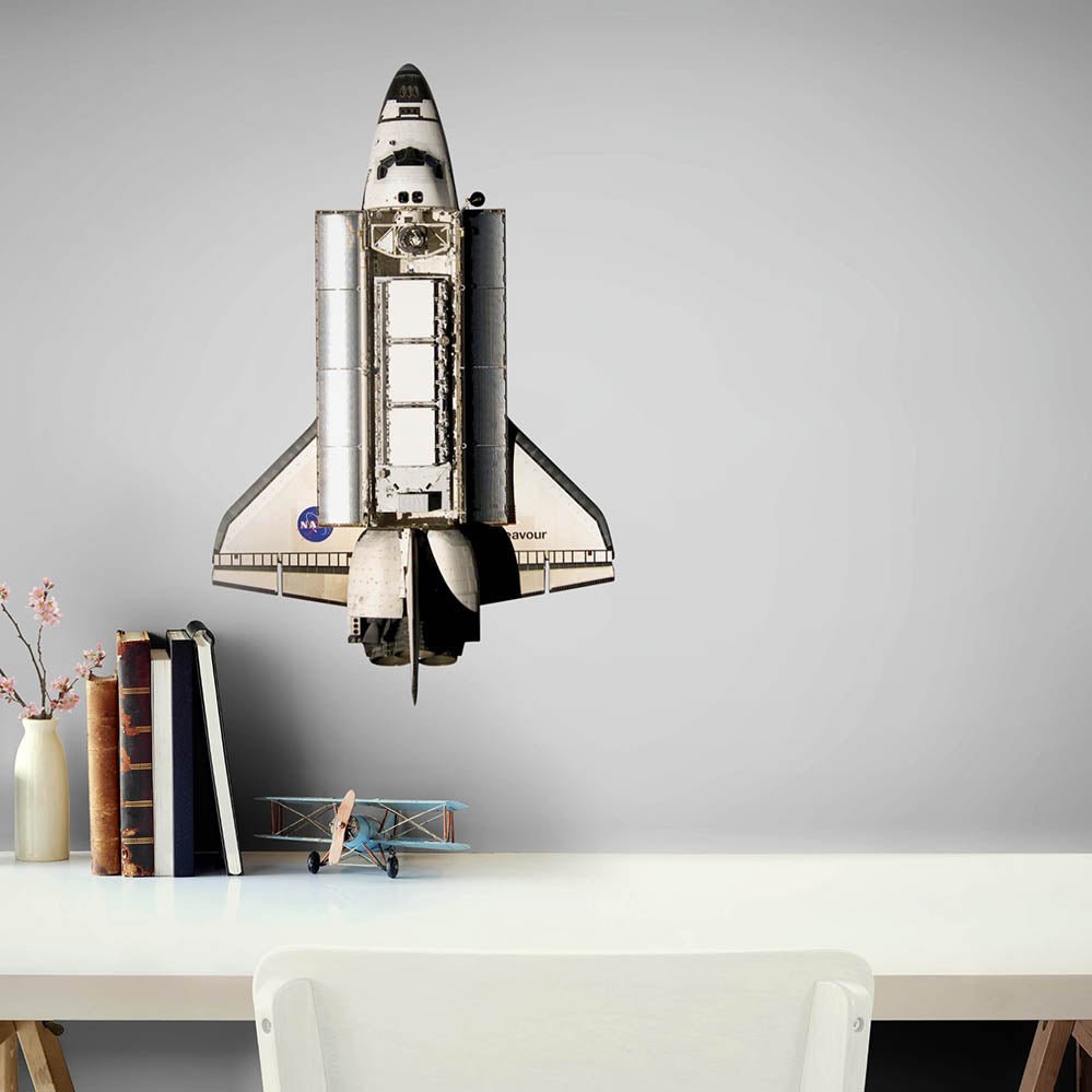 22.5x36 inch Space Shuttle Endeavor Decal Installed Above Desk
