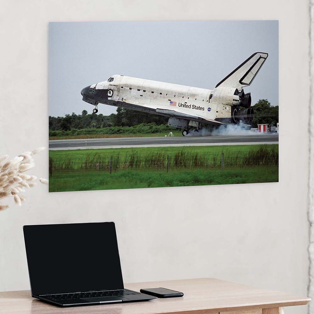 24x36 inch Shuttle Discovery Landing Decal Installed Above Desk