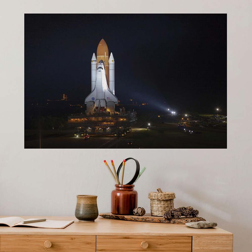 24x36 inch Space Shuttle Transport Poster Installed Above Desk