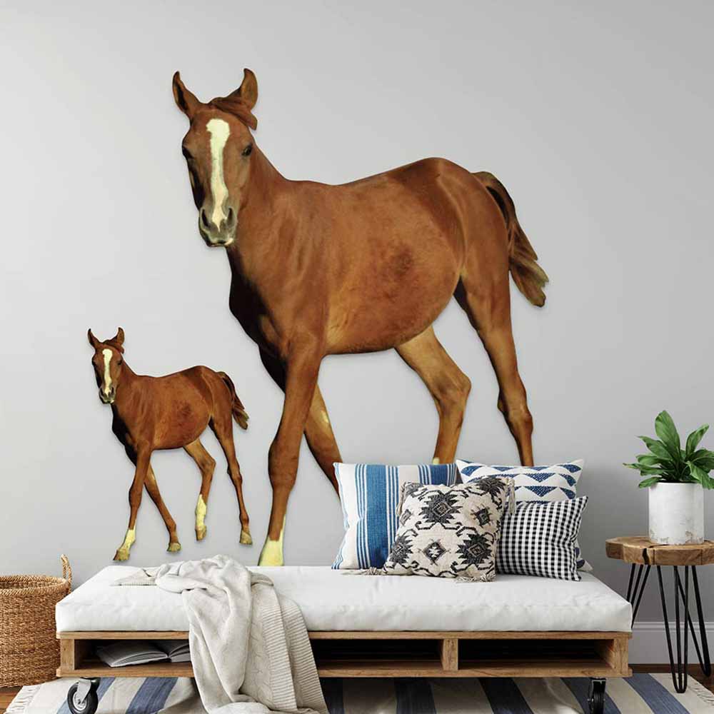 36 inch Young Foal Die-Cut Decal Installed Above Daybed