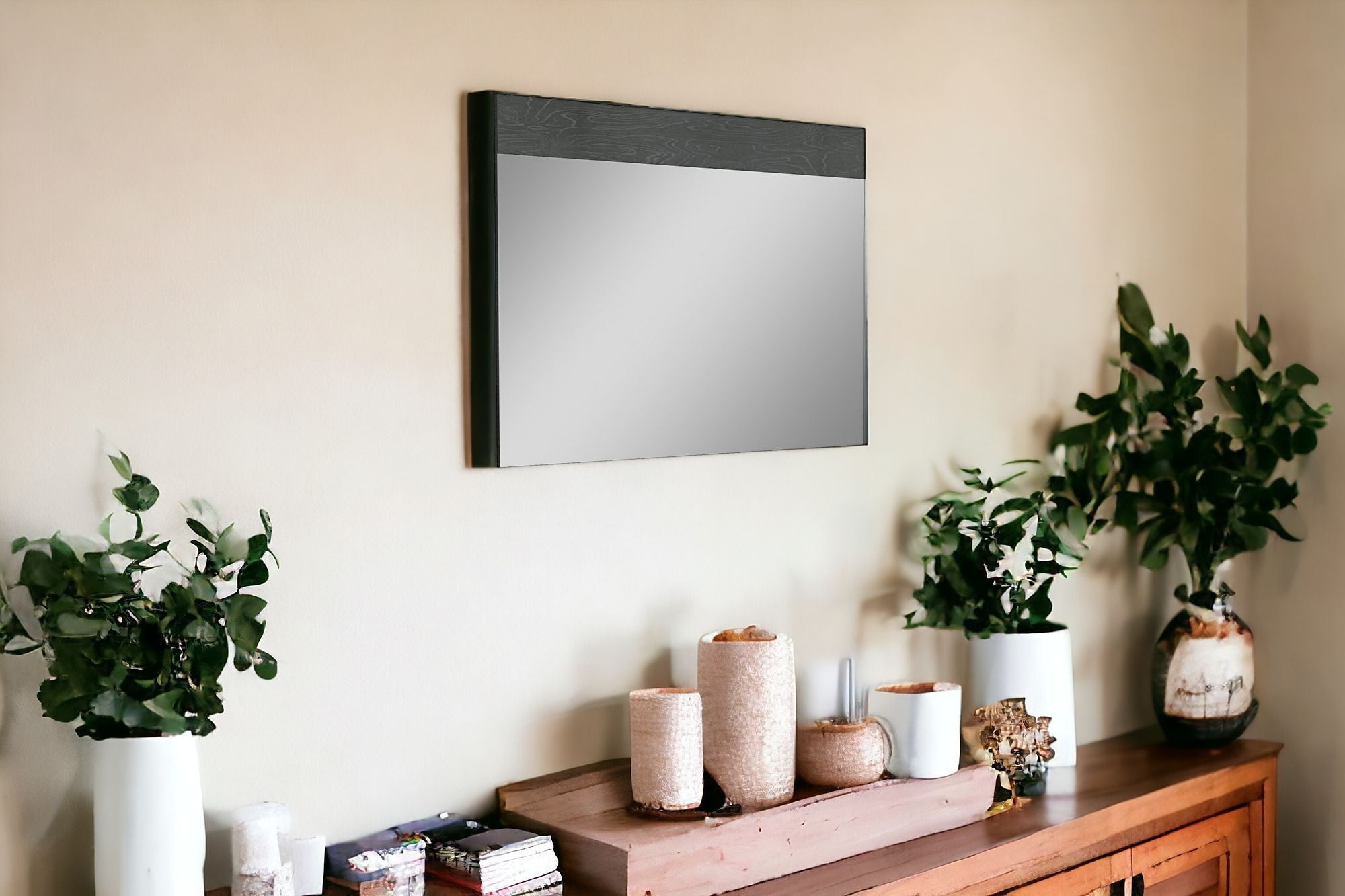 Gray Accent Framed Wall Mirror | 63