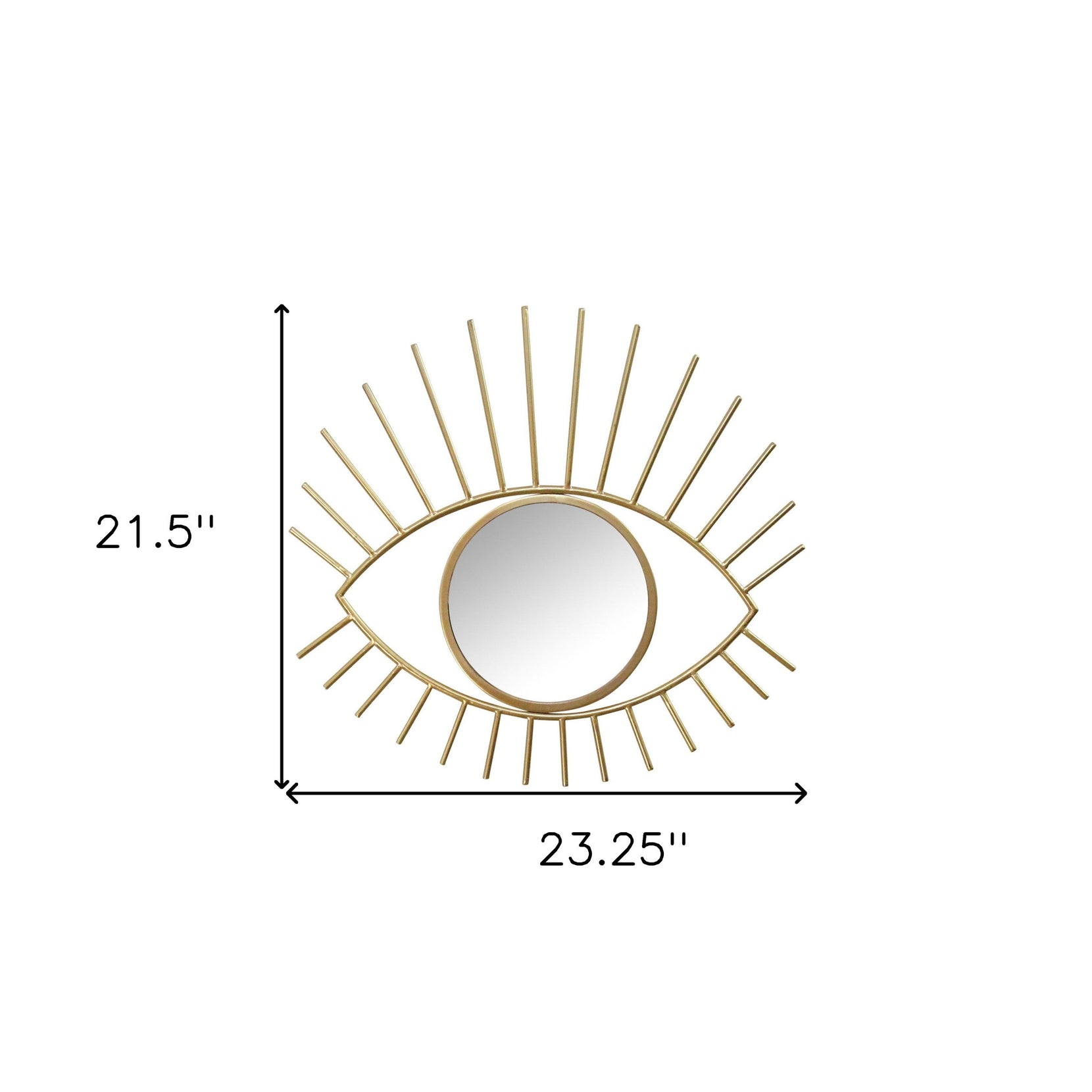 Gold Metal Eye Wall Mirror | 21.5