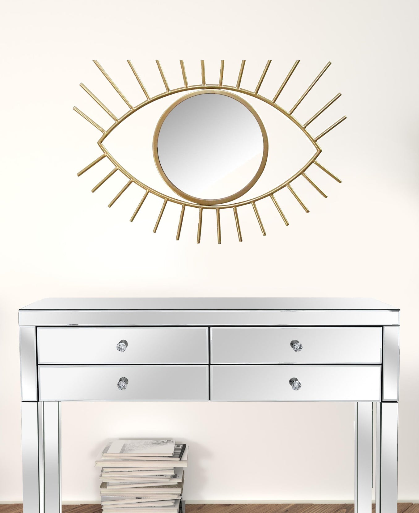 Gold Metal Eye Wall Mirror | 21.5