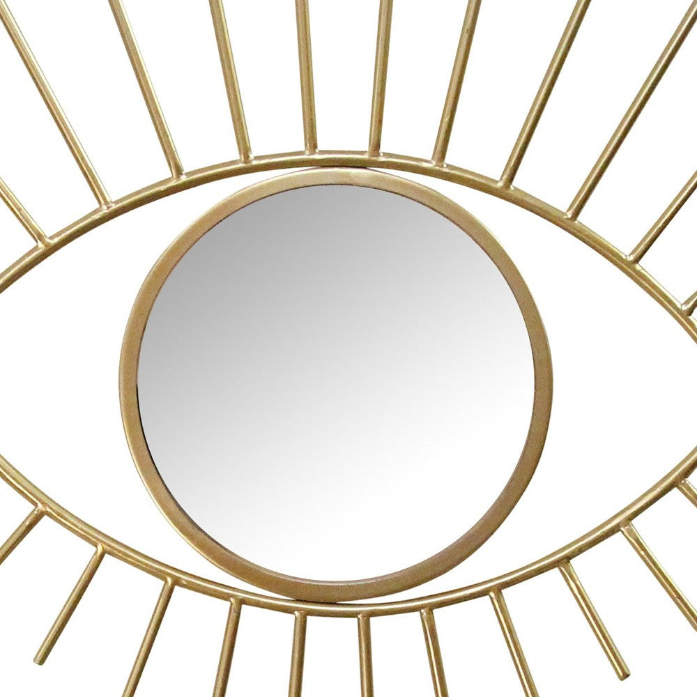 Gold Metal Eye Wall Mirror | 21.5