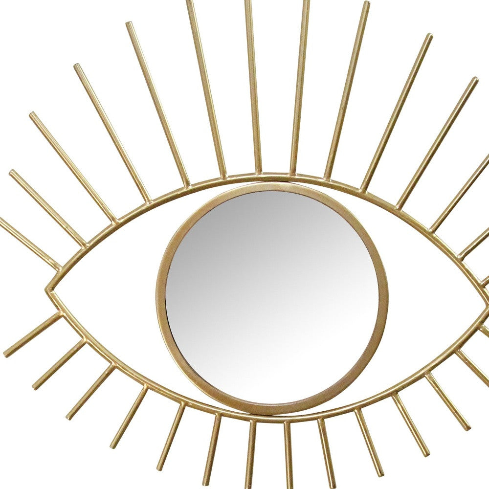 Gold Metal Eye Wall Mirror | 21.5