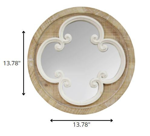 14" Coastal Whitewash Scrollwork Wall Mirror