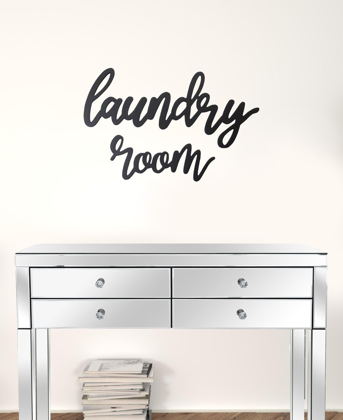 Script Black Laundry Room Wall Decor | 16