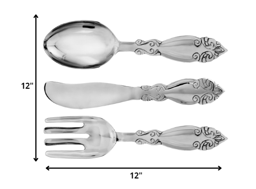 Set Of Three Silver Cutlery Wall Art | 6.5