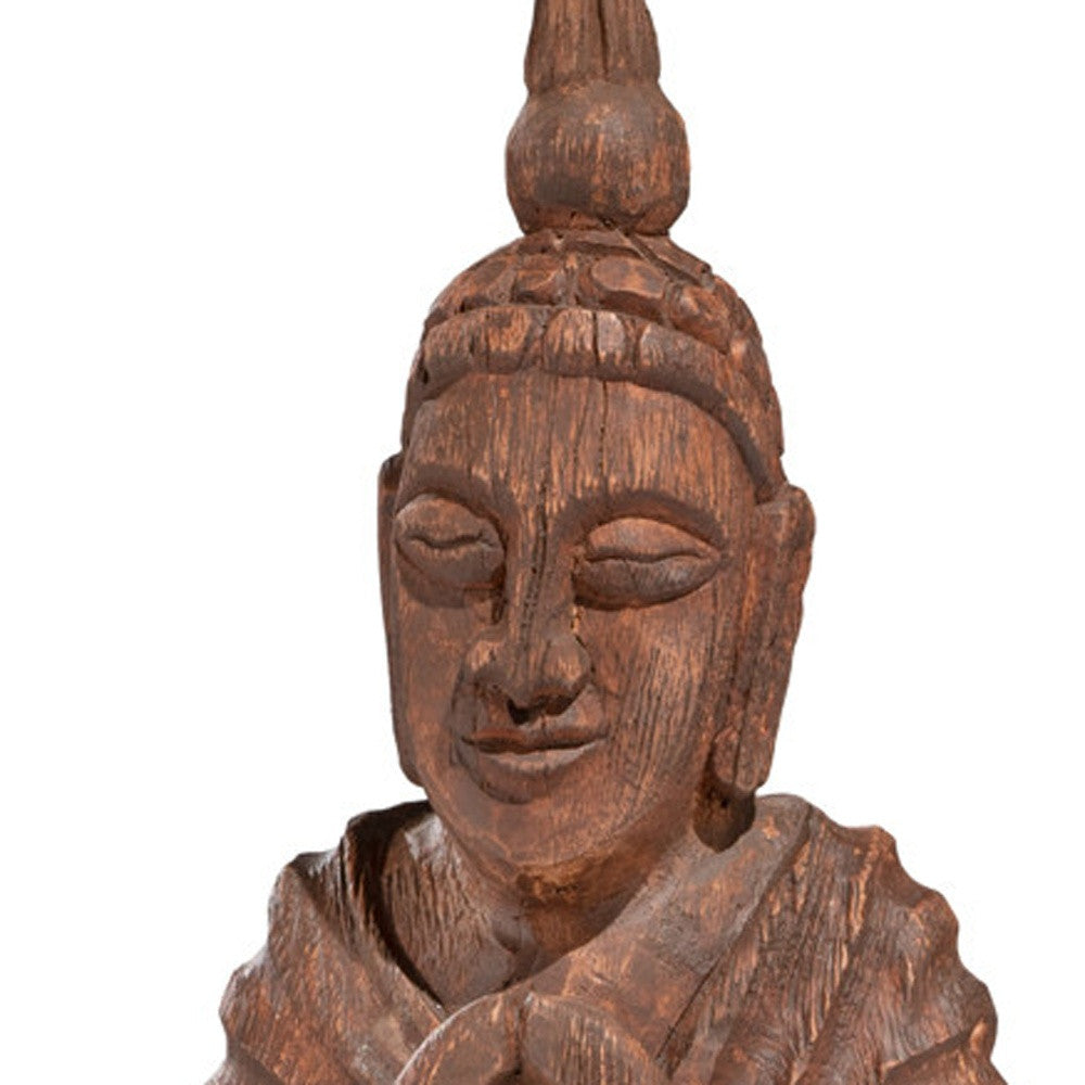 Wooden Seated Buddha Sculpture | 9