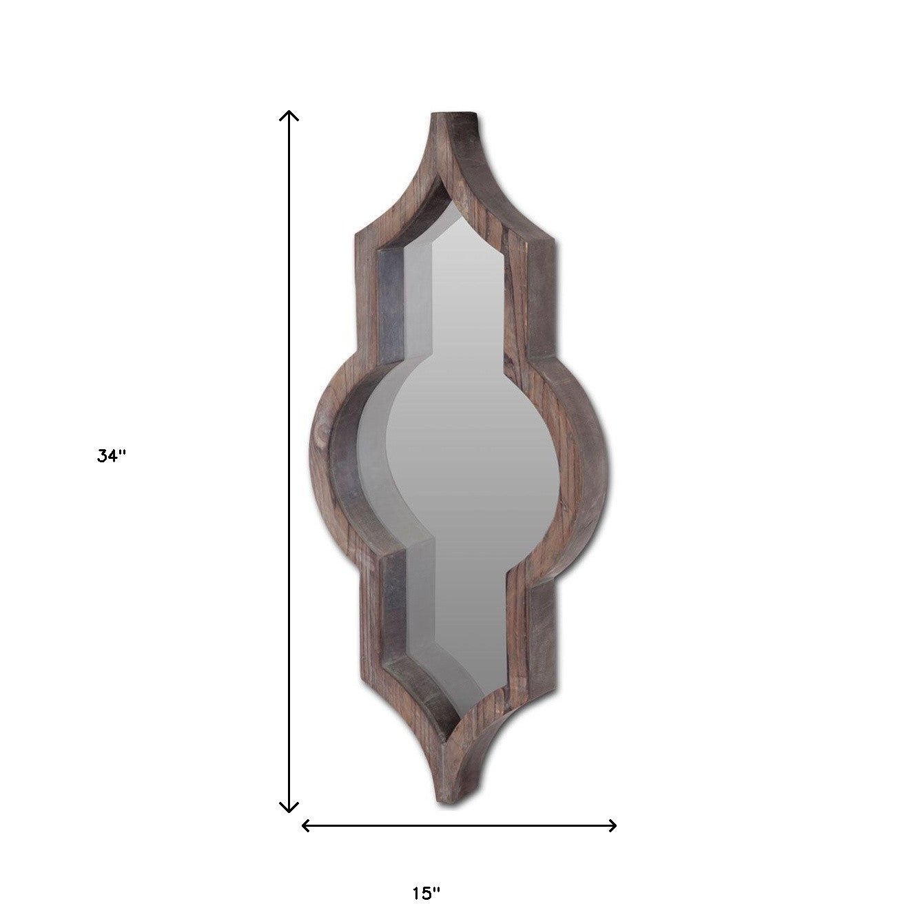 Dark Brown Novelty Accent Wall Mirror | 15