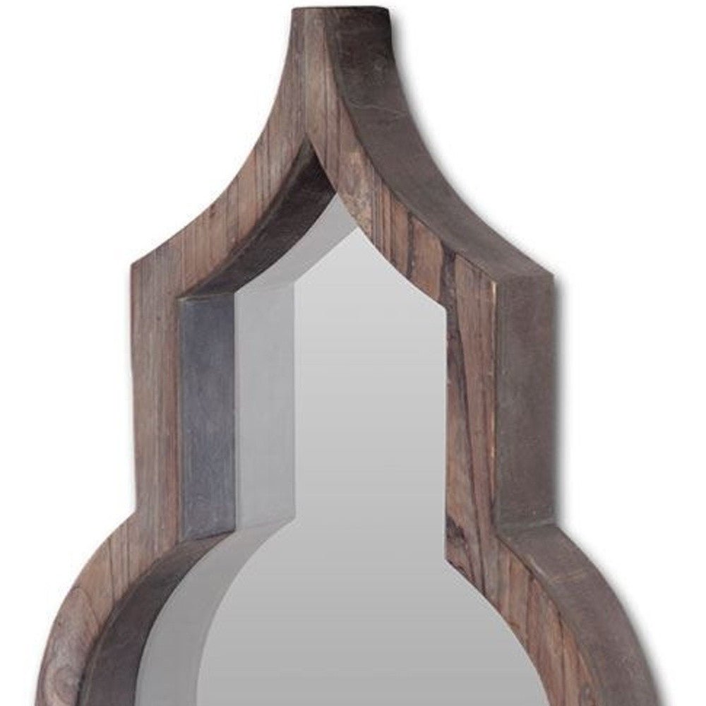 Dark Brown Novelty Accent Wall Mirror | 15