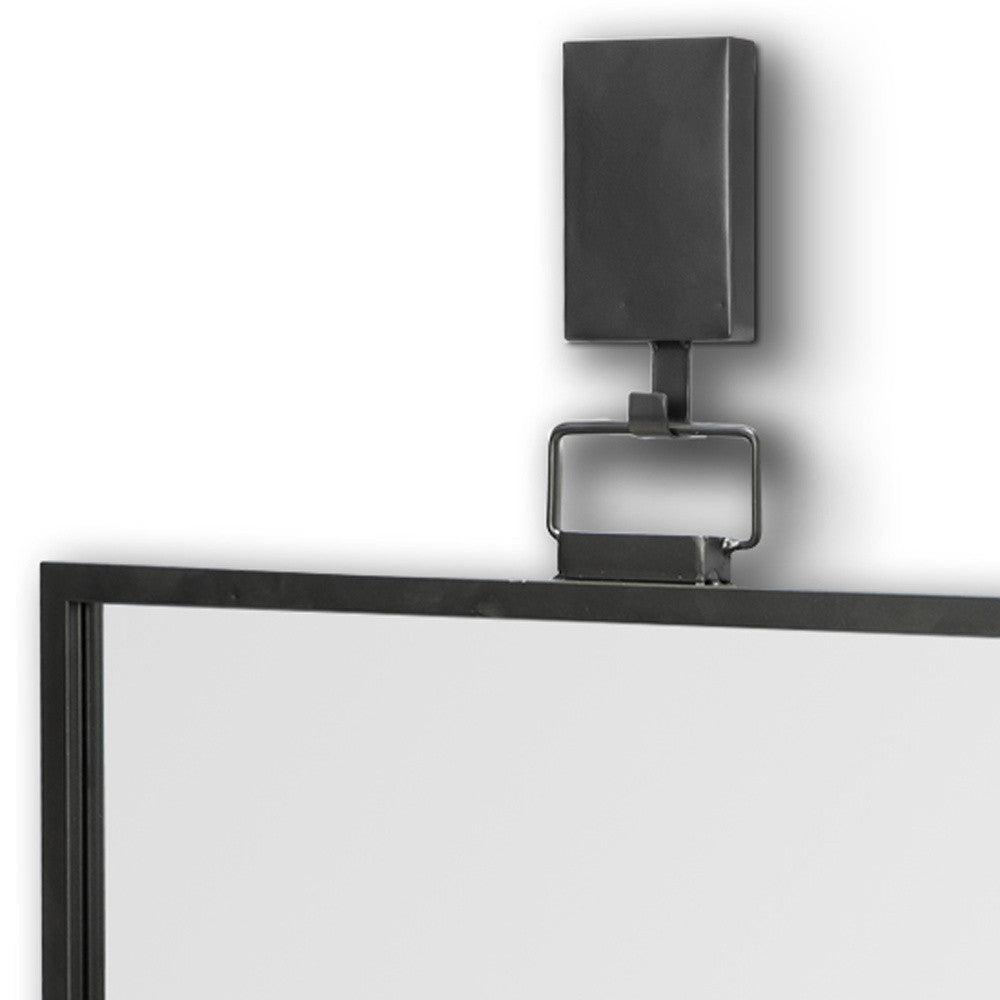 Black/Charcoal Gray Metal Vertical Frame Wall Mirror | 25
