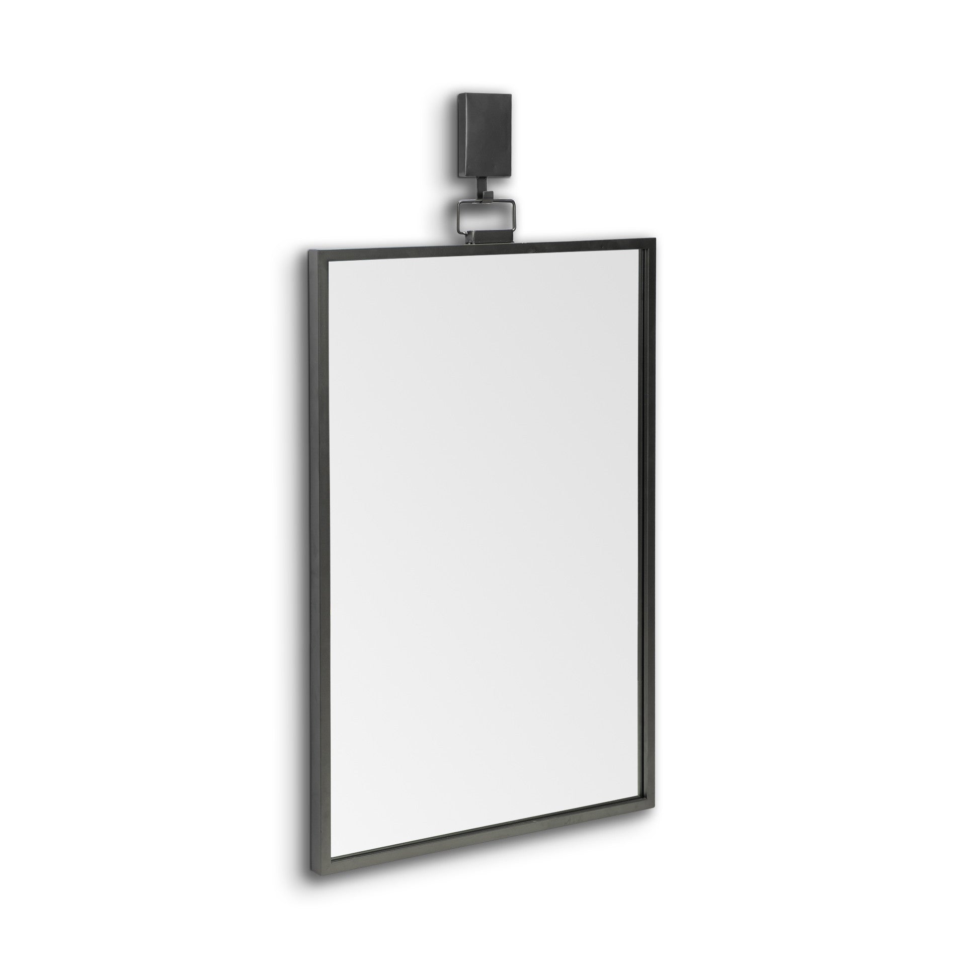 Black/Charcoal Gray Metal Vertical Frame Wall Mirror | 25