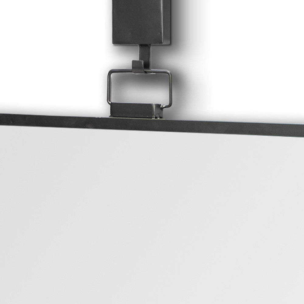 Black/Charcoal Gray Metal Vertical Frame Wall Mirror | 25