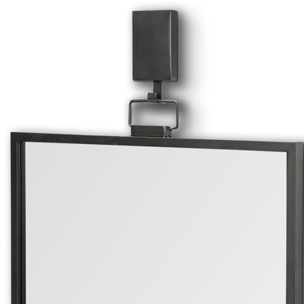 Black/Charcoal Gray Metal Vertical Frame Wall Mirror | 25