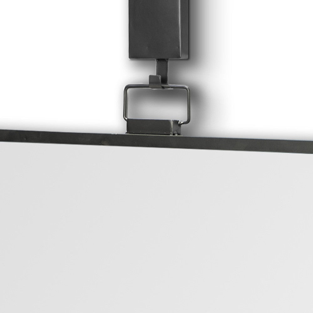 Black/Charcoal Gray Metal Vertical Frame Wall Mirror | 25