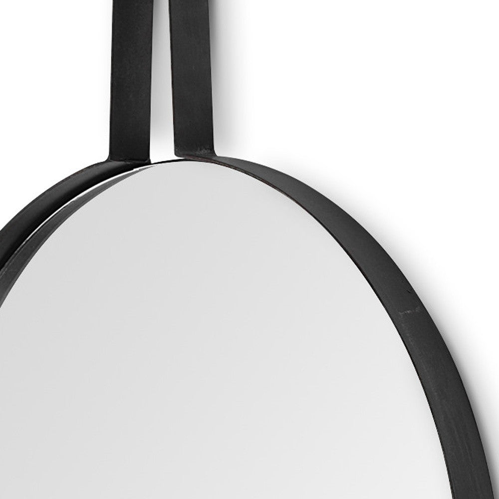 Oval Black Metal Frame Wall Mirror | 20