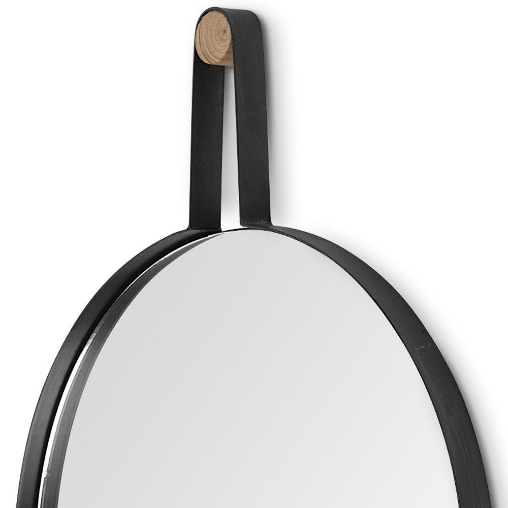 Oval Black Metal Frame Wall Mirror | 20