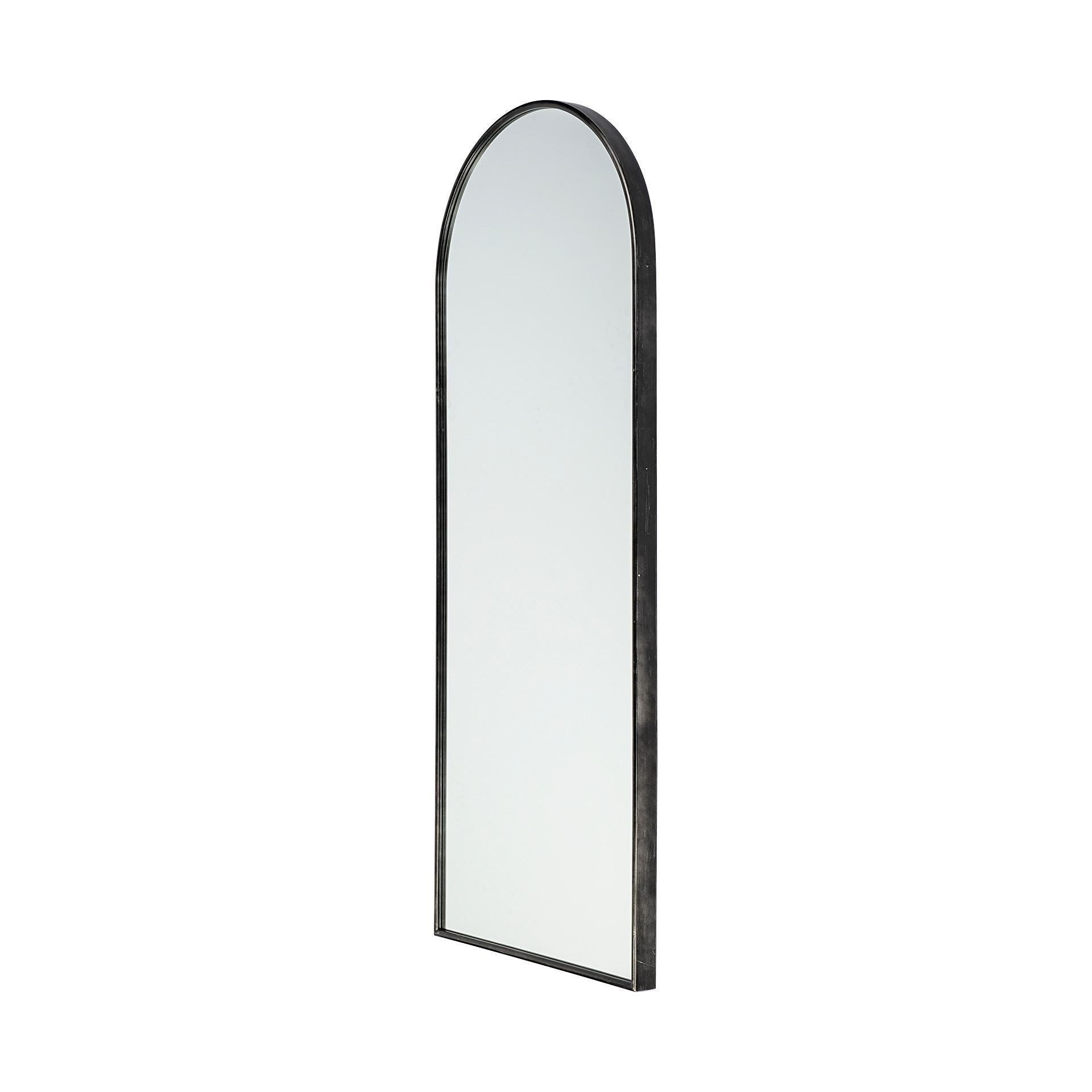 Black Arch Full Length Hanging Metal Wall Mirror | 28