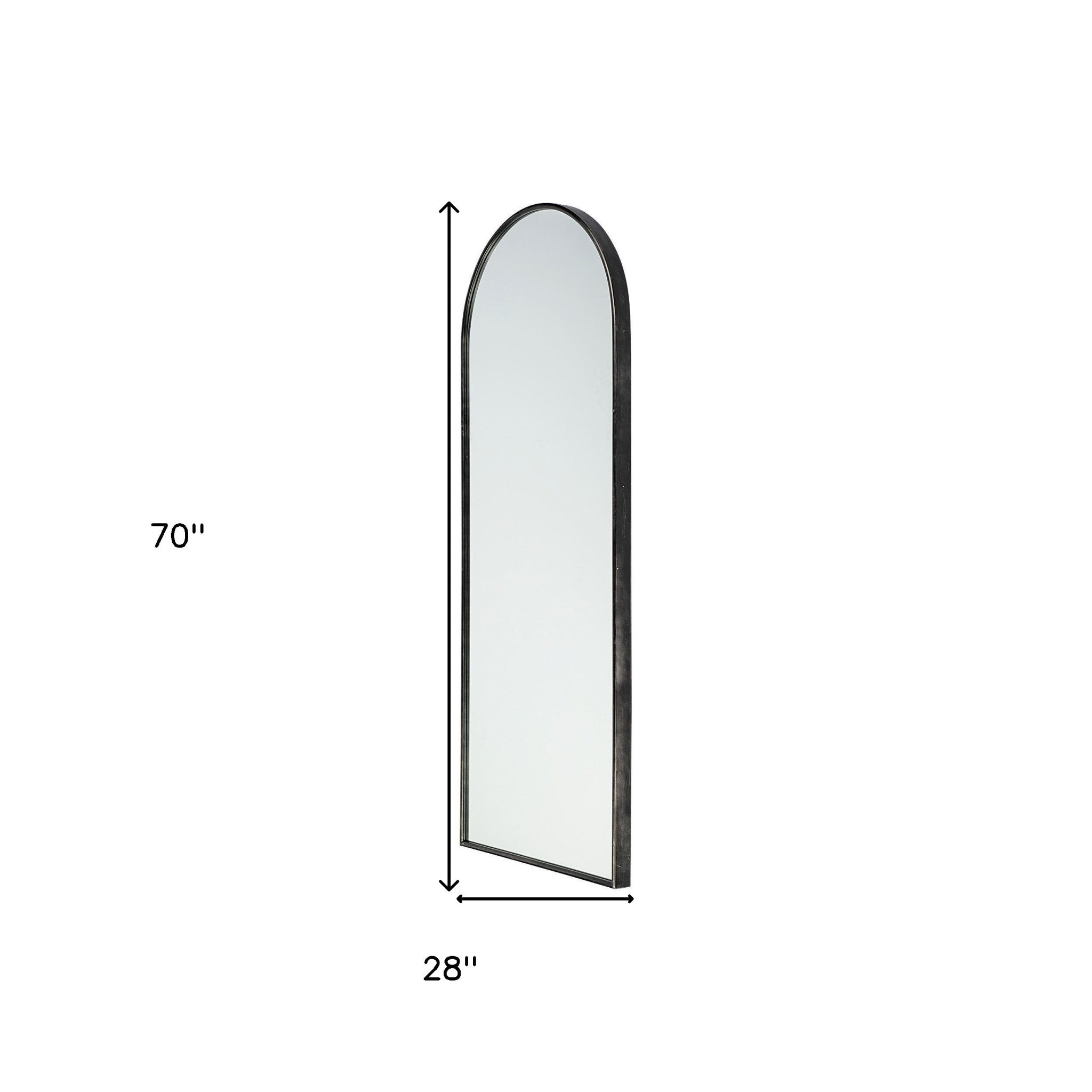 Black Arch Full Length Hanging Metal Wall Mirror | 28