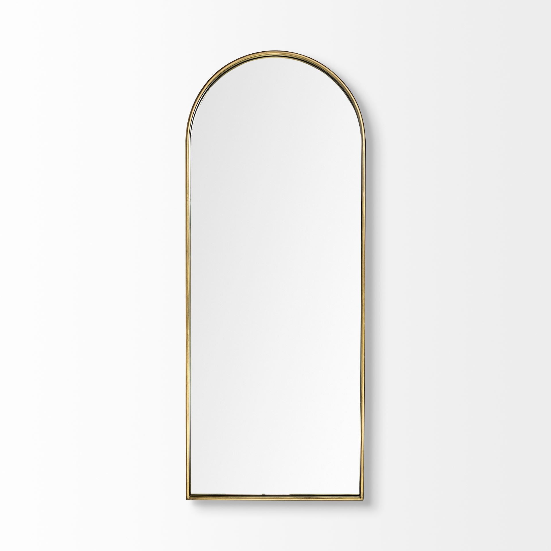 Gold Arch Bathroom Over Vanity Metal Wall Mirror | 28