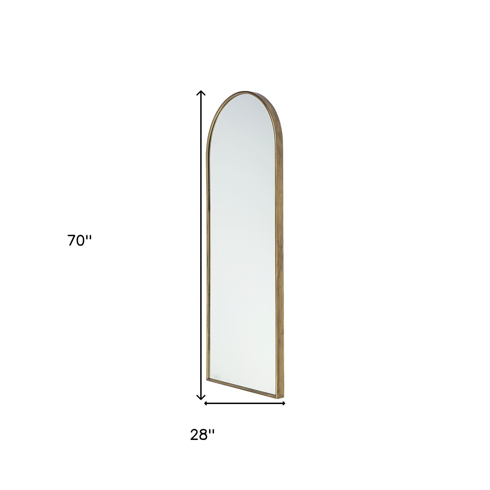 Gold Arch Bathroom Over Vanity Metal Wall Mirror | 28